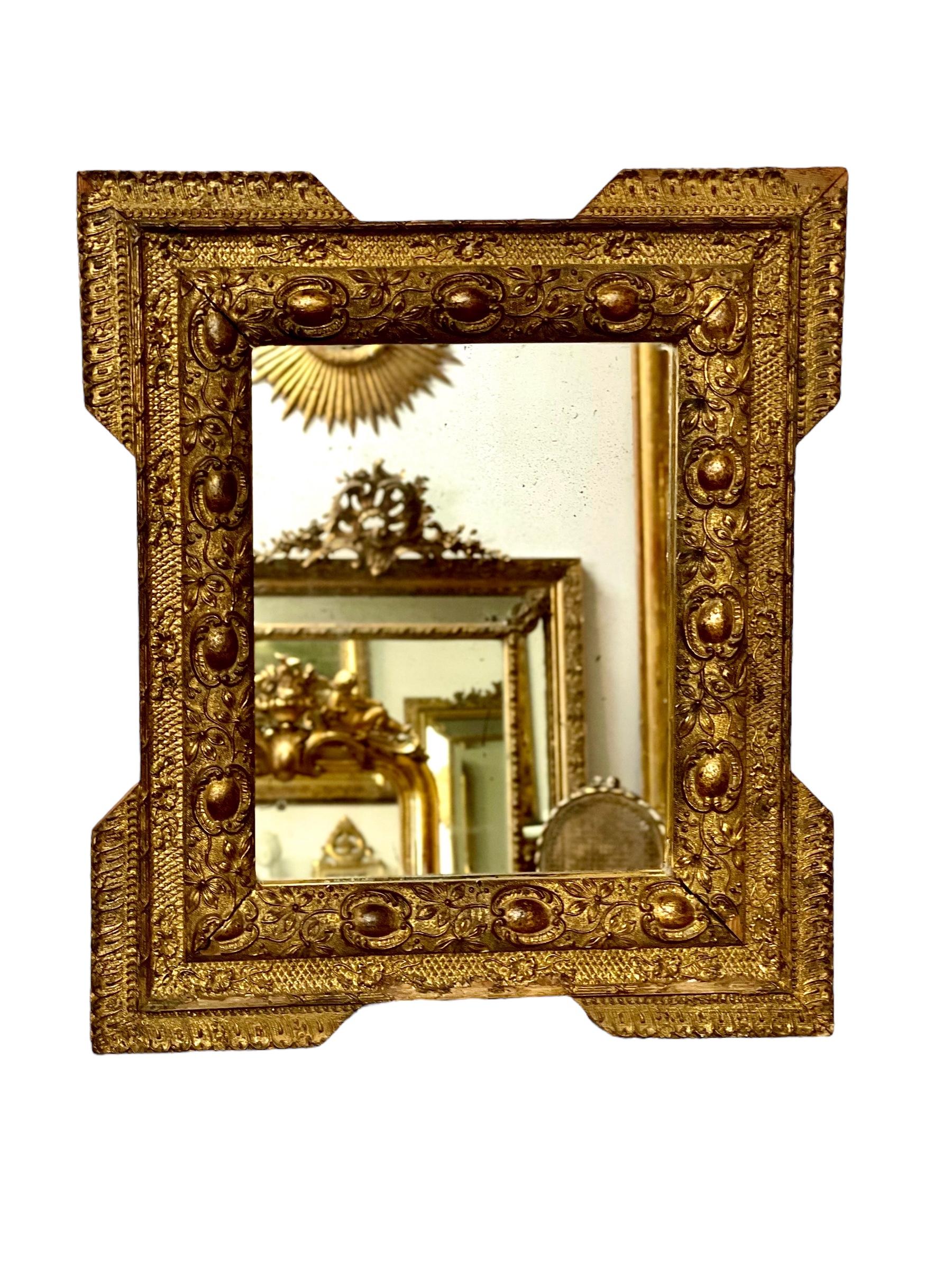French Antique Giltwood Wall Mirror 1