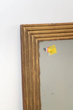 French Antique Giltwood Reeded Mirror