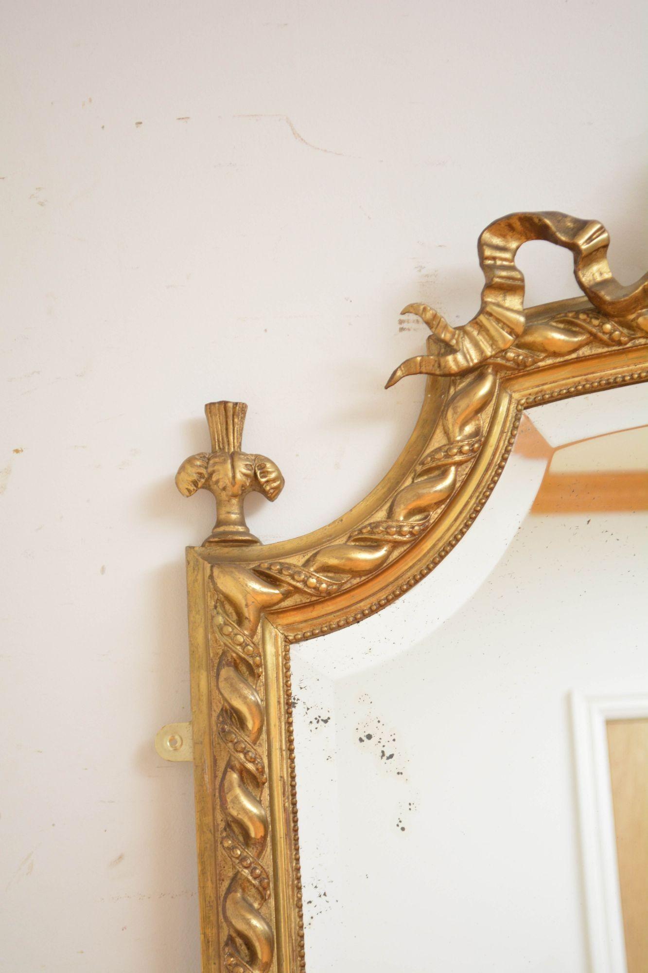French Antique Giltwood Wall Mirror H180cm For Sale 1