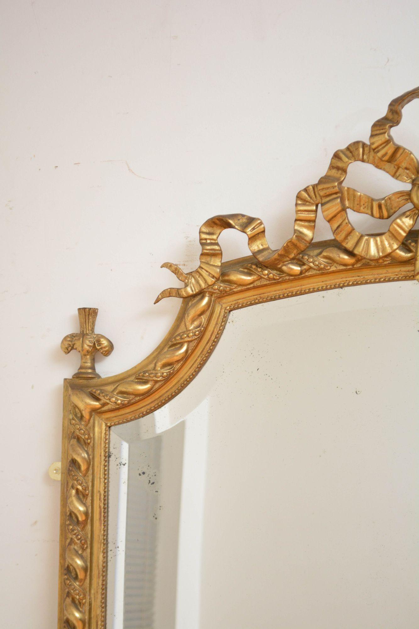 French Antique Giltwood Wall Mirror H180cm For Sale 2