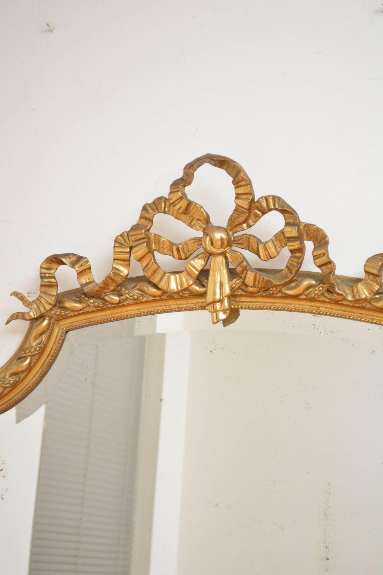 French Antique Giltwood Wall Mirror H180cm For Sale 3