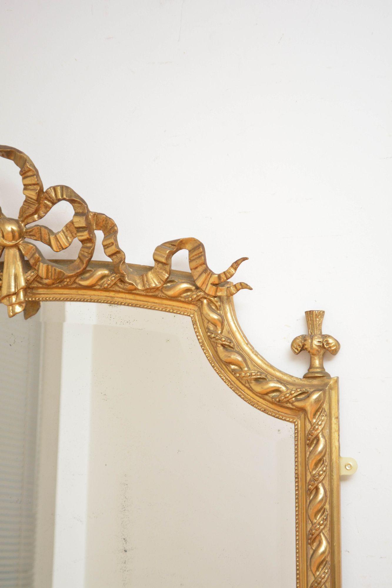 Espejo de Pared Antiguo Giltwood Francés H180cm 4