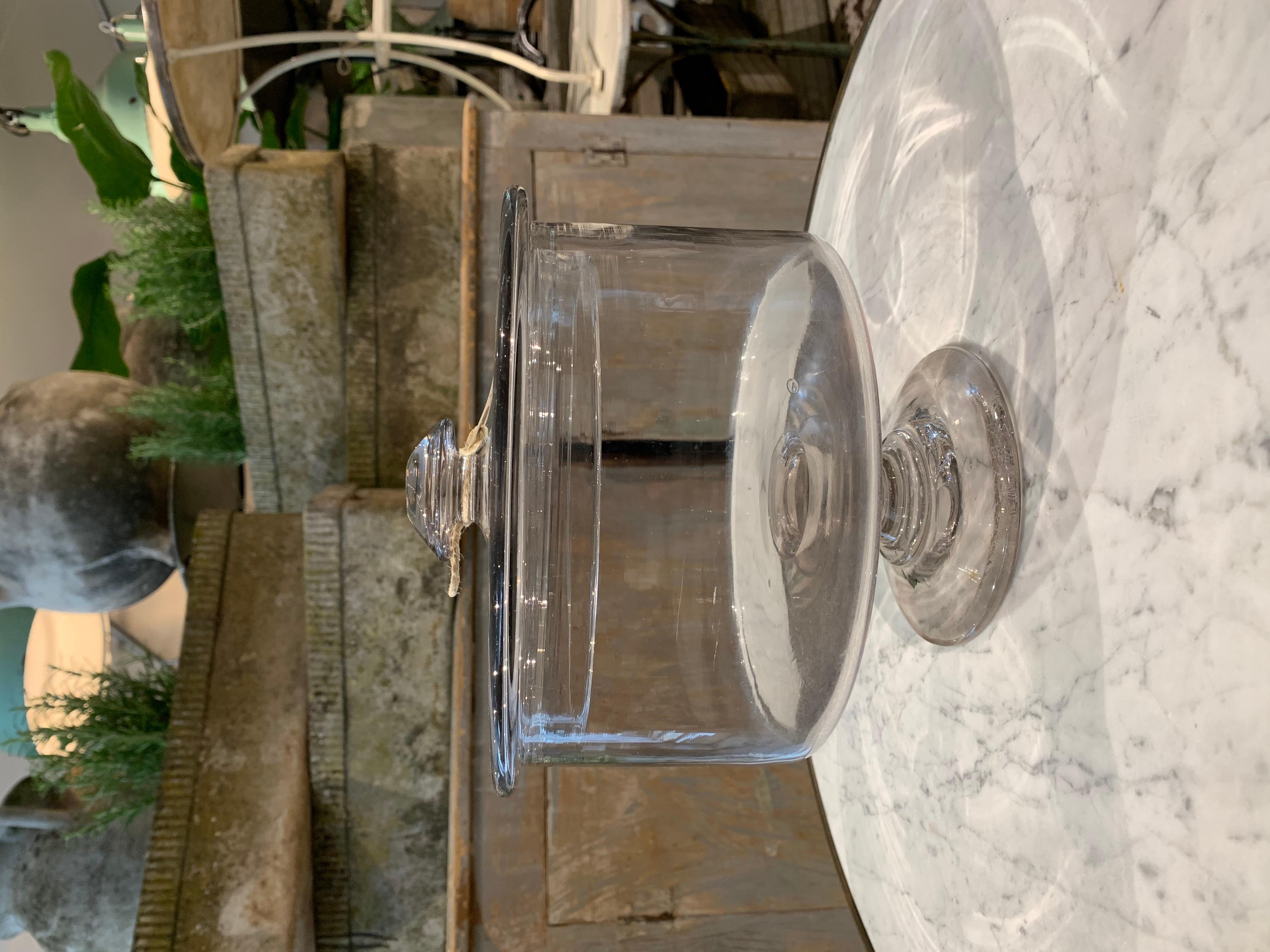 Late 19th Century French Antique Glass Bonbonniere Comport-Drageoir