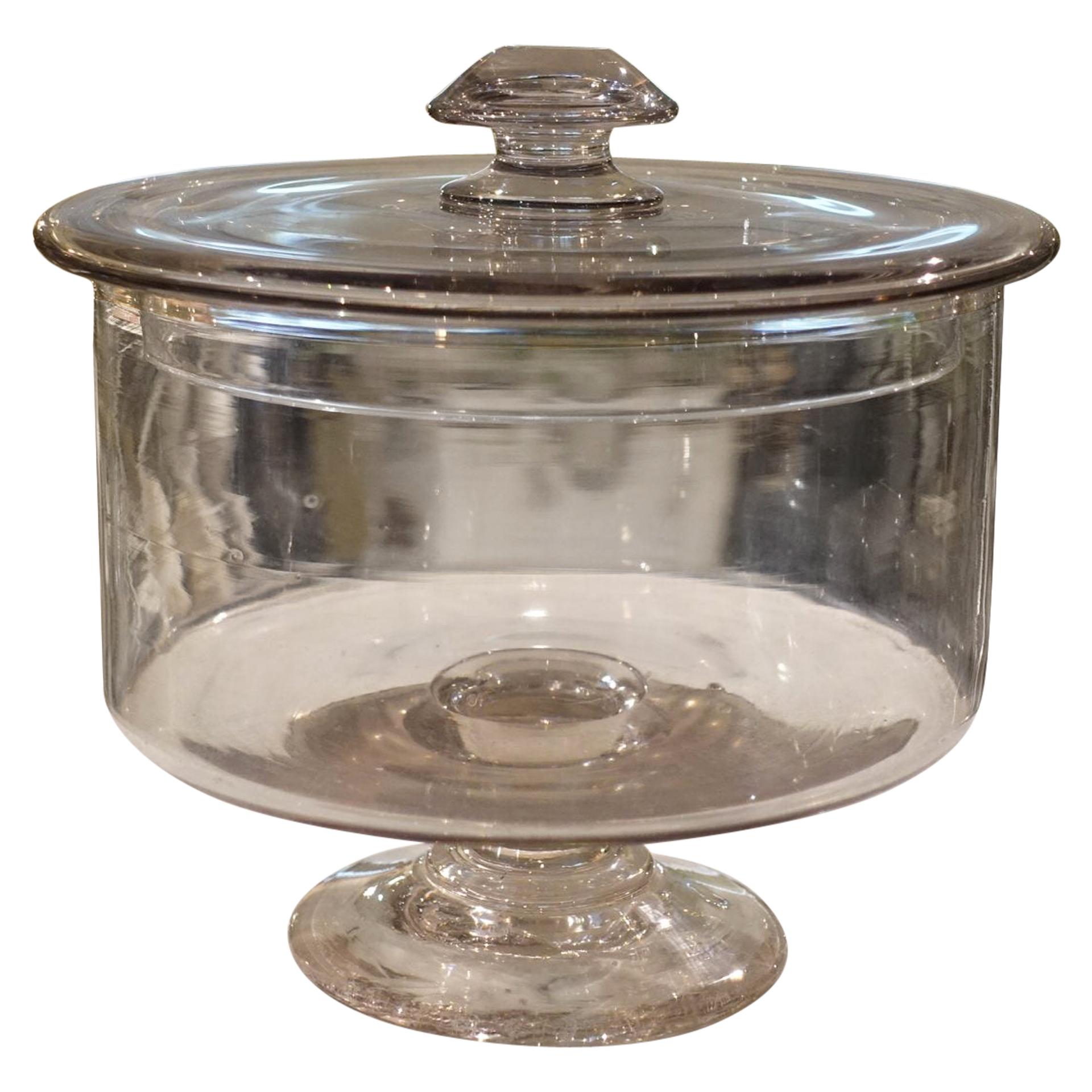 French Antique Glass Bonbonniere Comport-Drageoir at 1stDibs