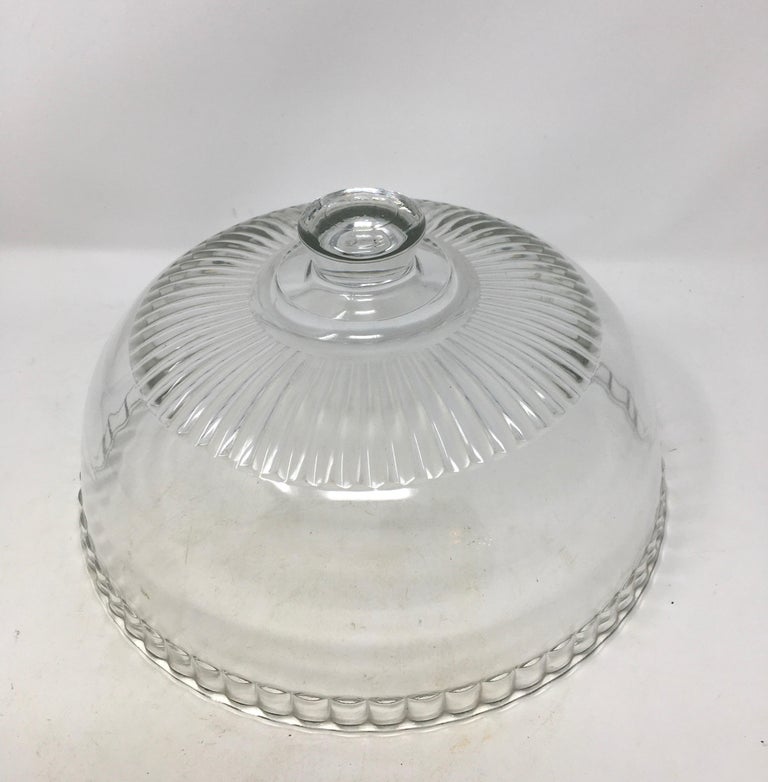 French Antique Glass Dome, Cloche with Solid Glass Knob Handle at 1stDibs
