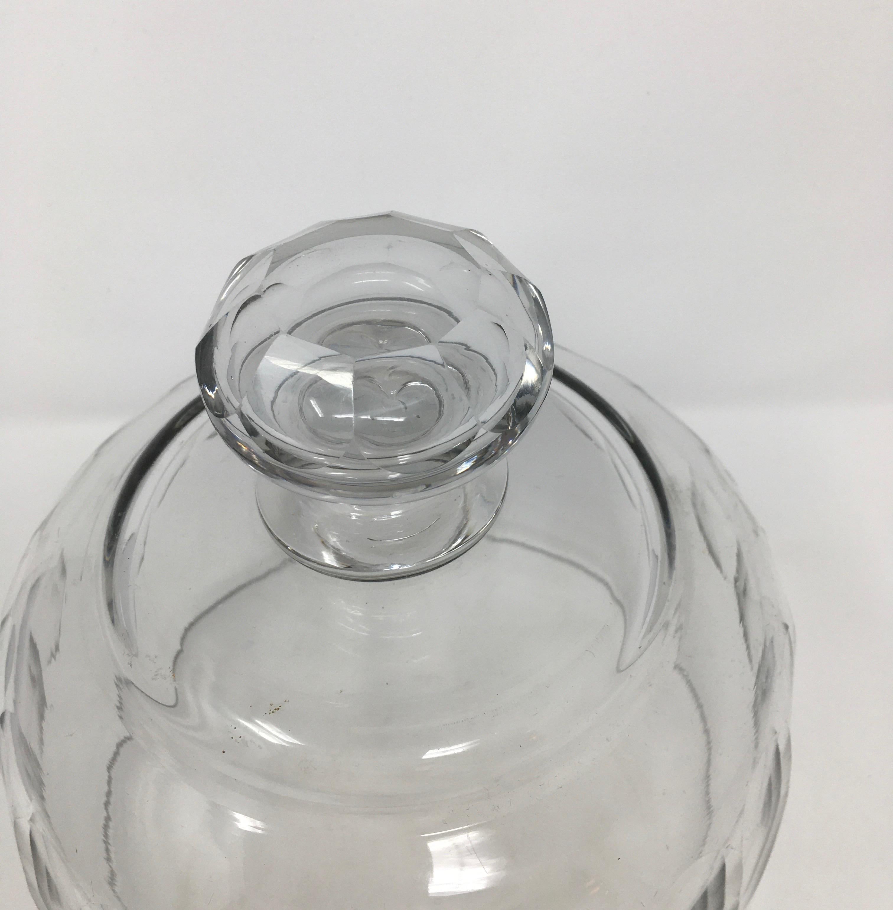 French Antique Glass Dome, Cloche with Solid Glass Knob Handle In Good Condition In Houston, TX
