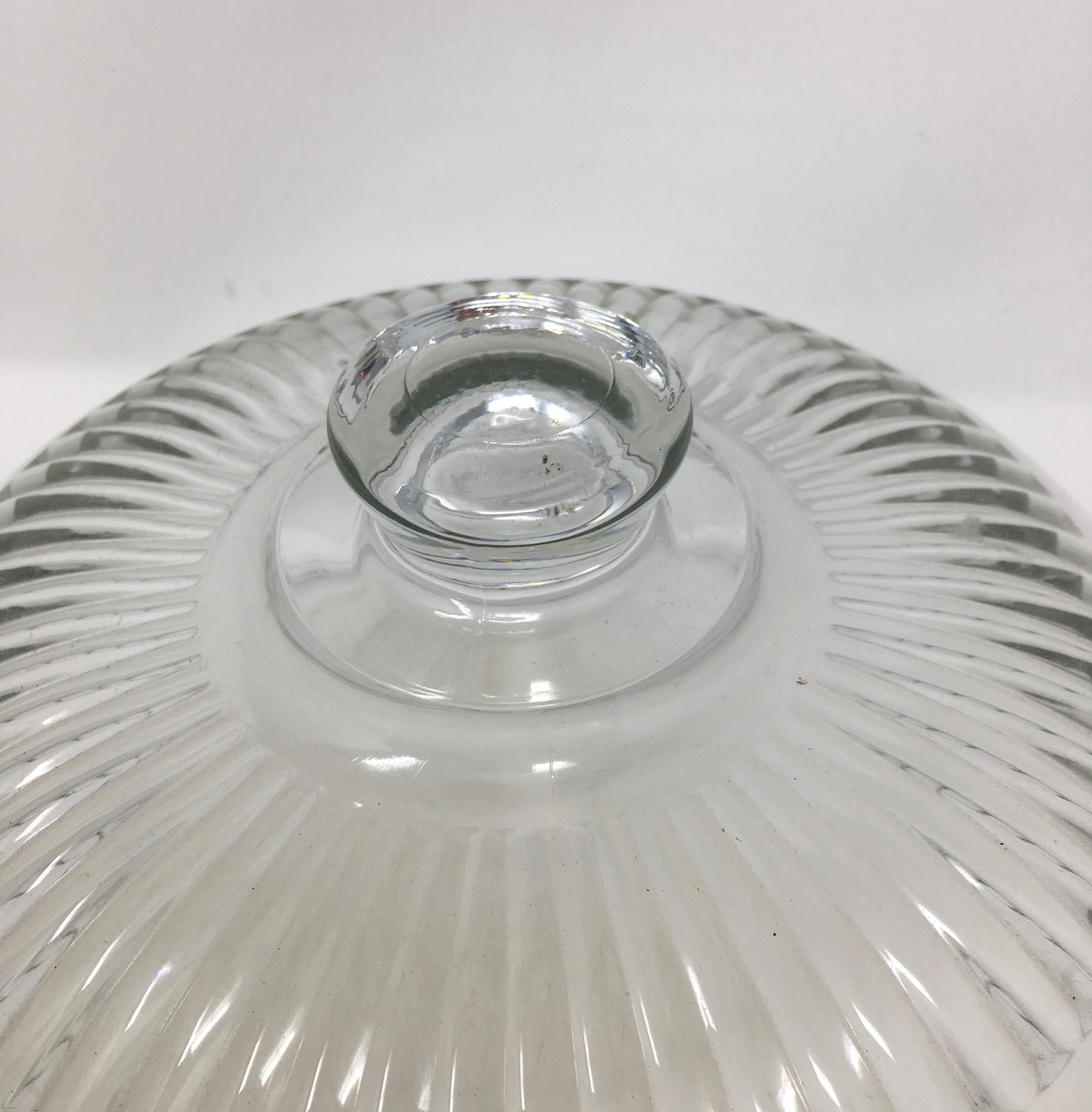 French Antique Glass Dome, Cloche with Solid Glass Knob Handle In Good Condition In Houston, TX