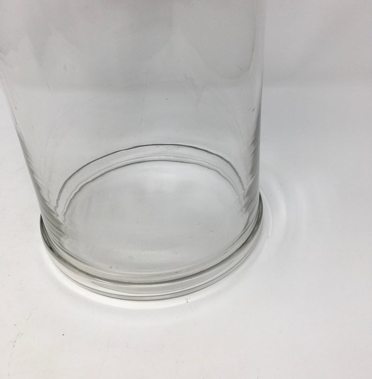 French Antique Glass Dome, Cloche with Solid Glass Knob Handle at