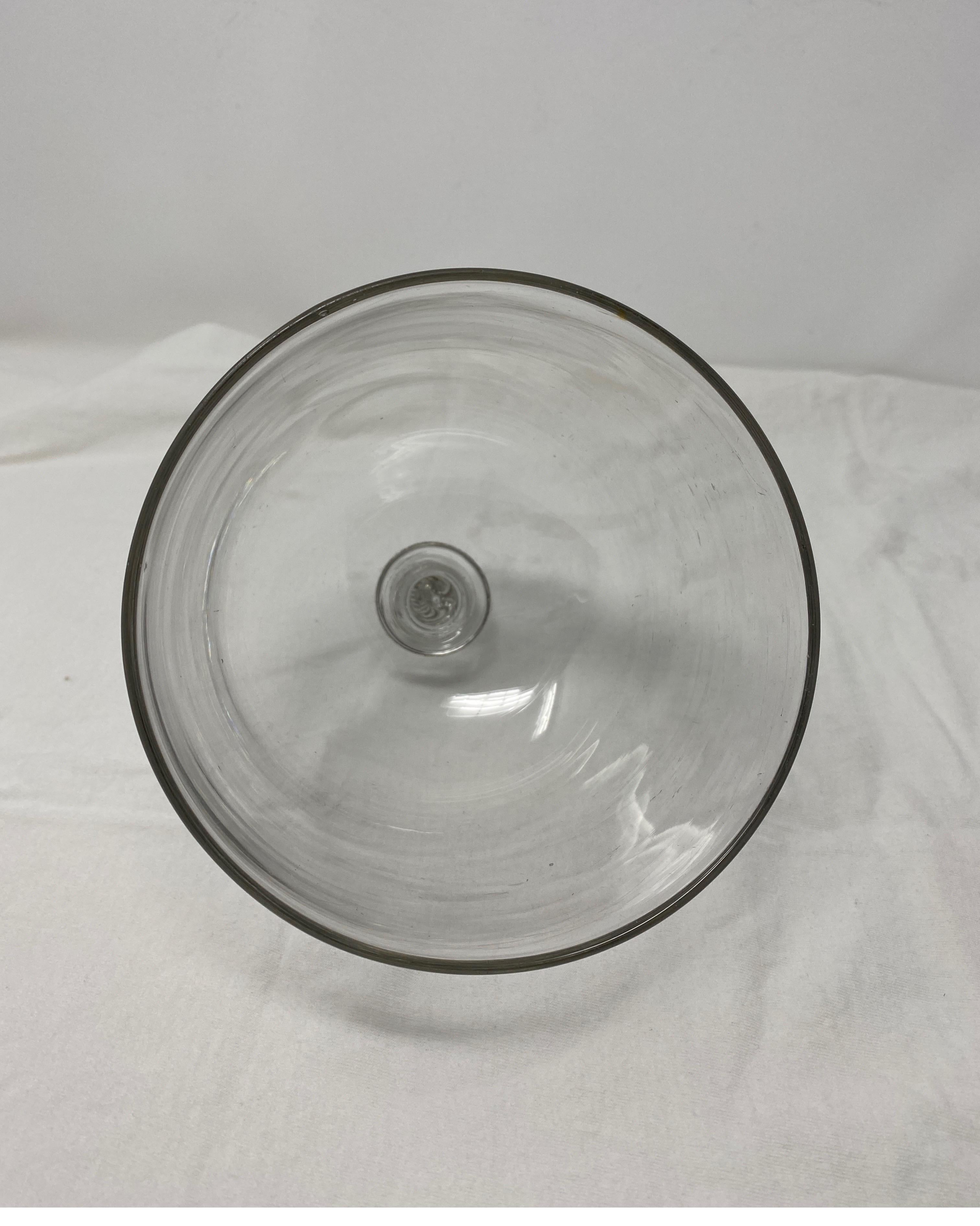 French Antique Glass Dome, Cloche with Solid Glass Knob Handle 1