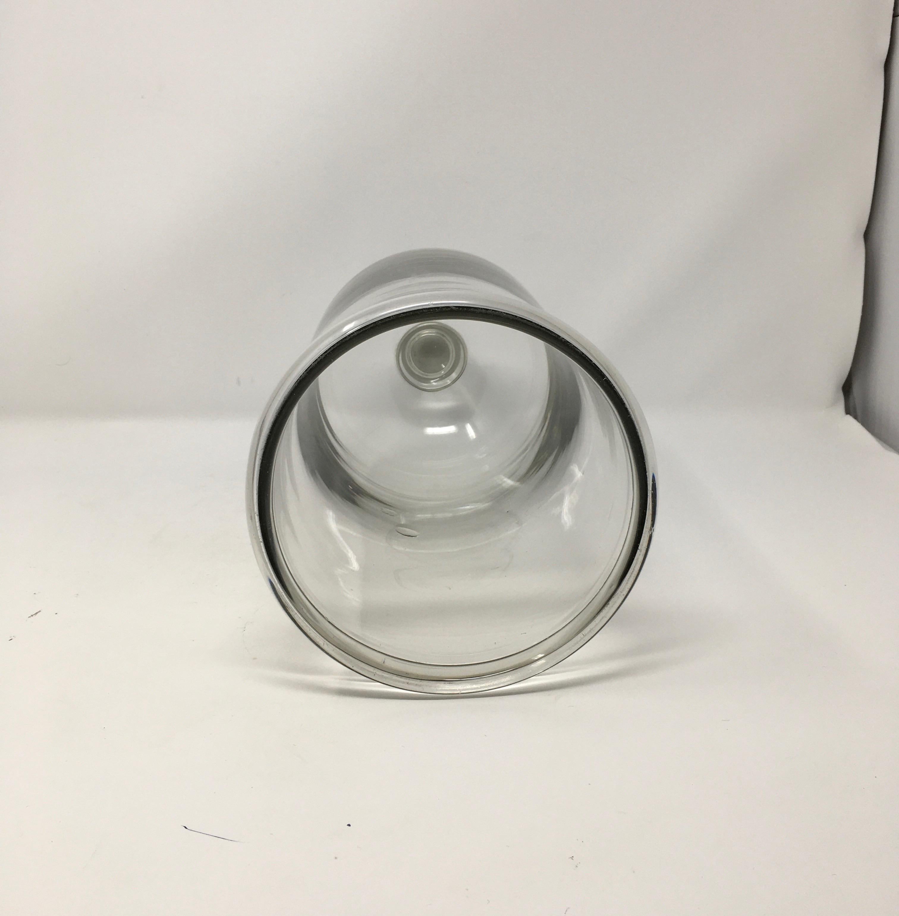 20th Century French Antique Glass Dome, Cloche with Solid Glass Knob Handle