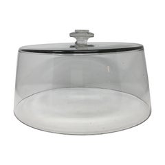 French Used Glass Dome, Cloche with Solid Glass Knob Handle