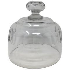 French Antique Glass Dome, Cloche with Solid Glass Knob Handle