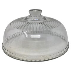 French Vintage Glass Dome, Cloche with Solid Glass Knob Handle