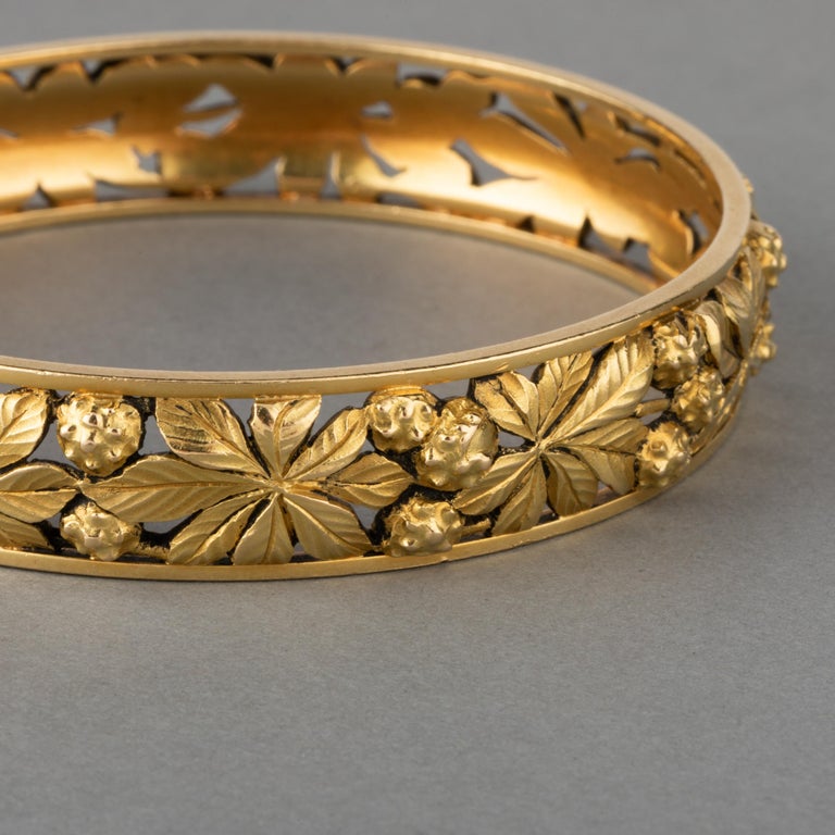 French Antique Gold Bangle Bracelet For Sale at 1stDibs