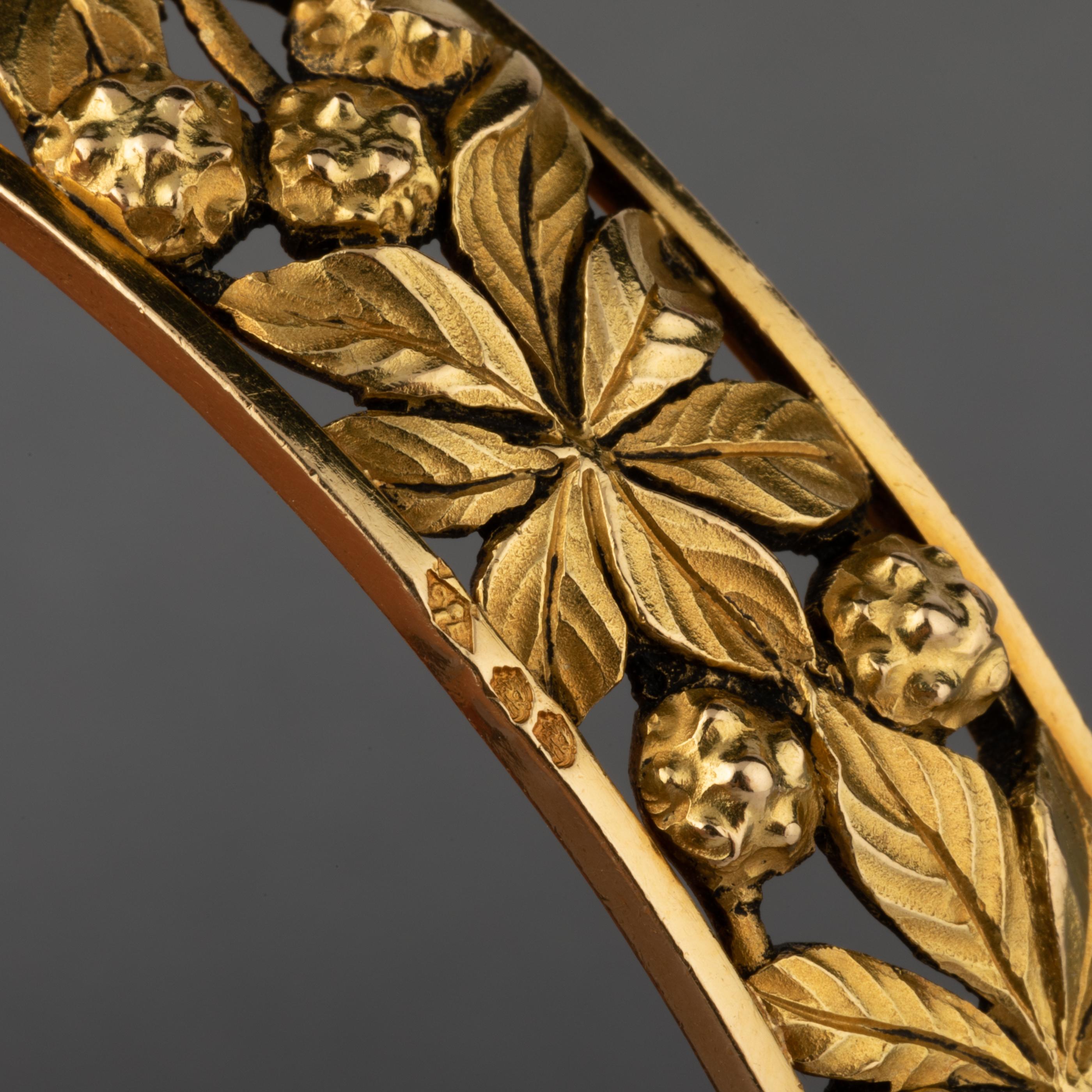 Women's French Antique Gold Bangle Bracelet For Sale