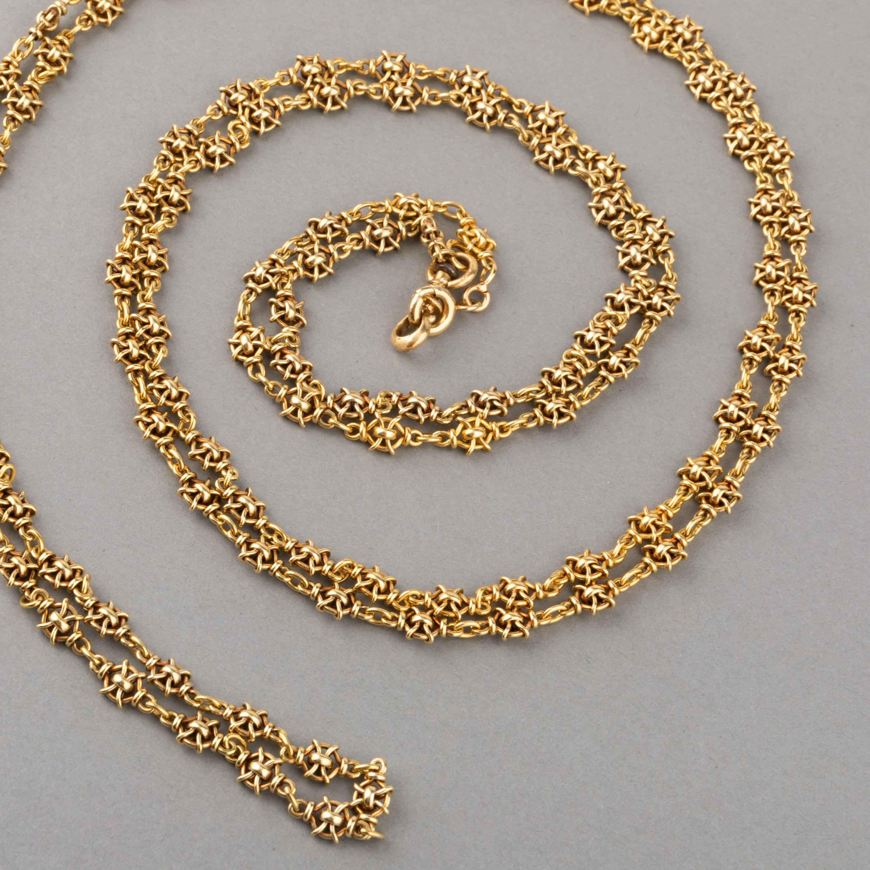 Antike französische Goldkette Halskette (Belle Époque) im Angebot