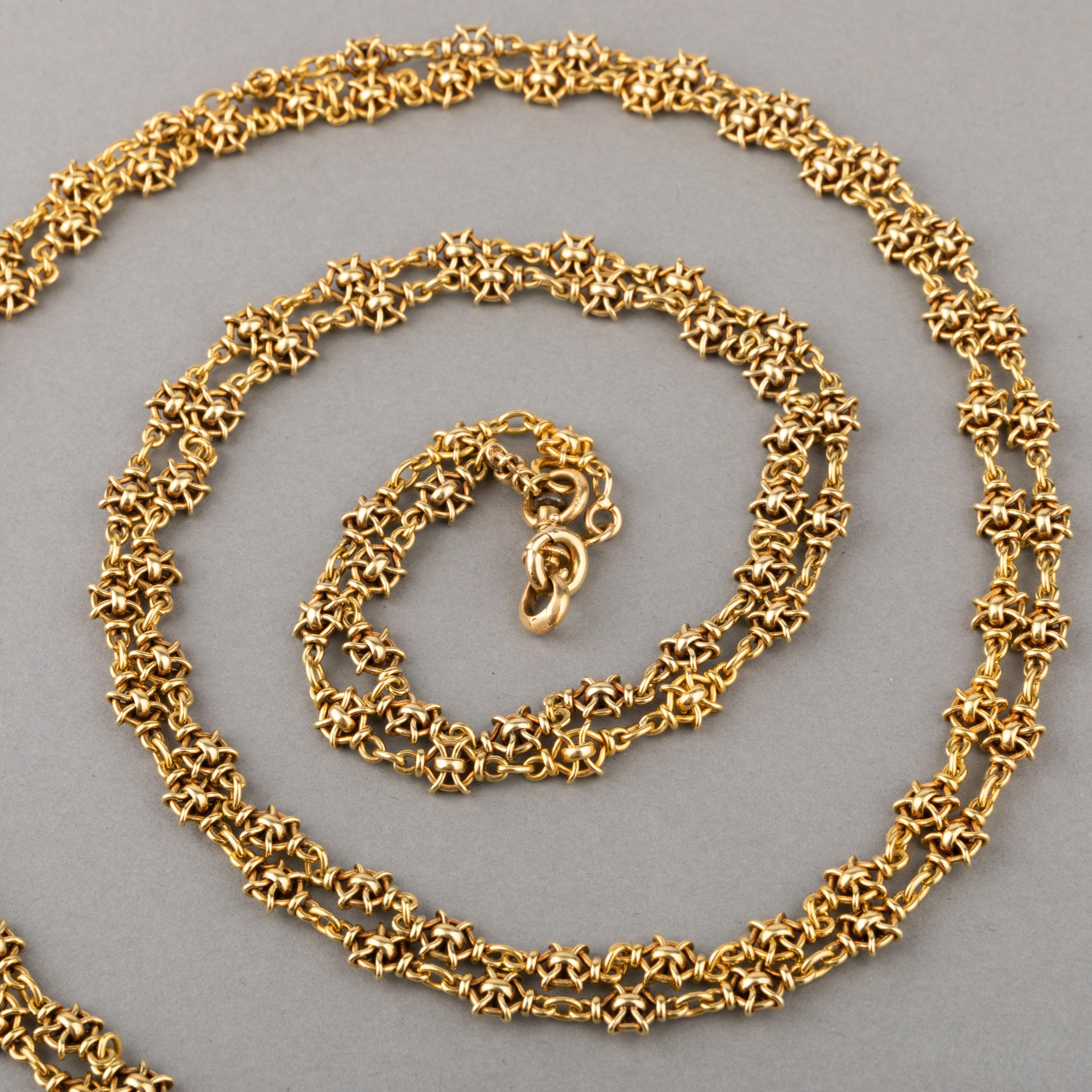 Antike französische Goldkette Halskette im Zustand „Gut“ im Angebot in Saint-Ouen, FR