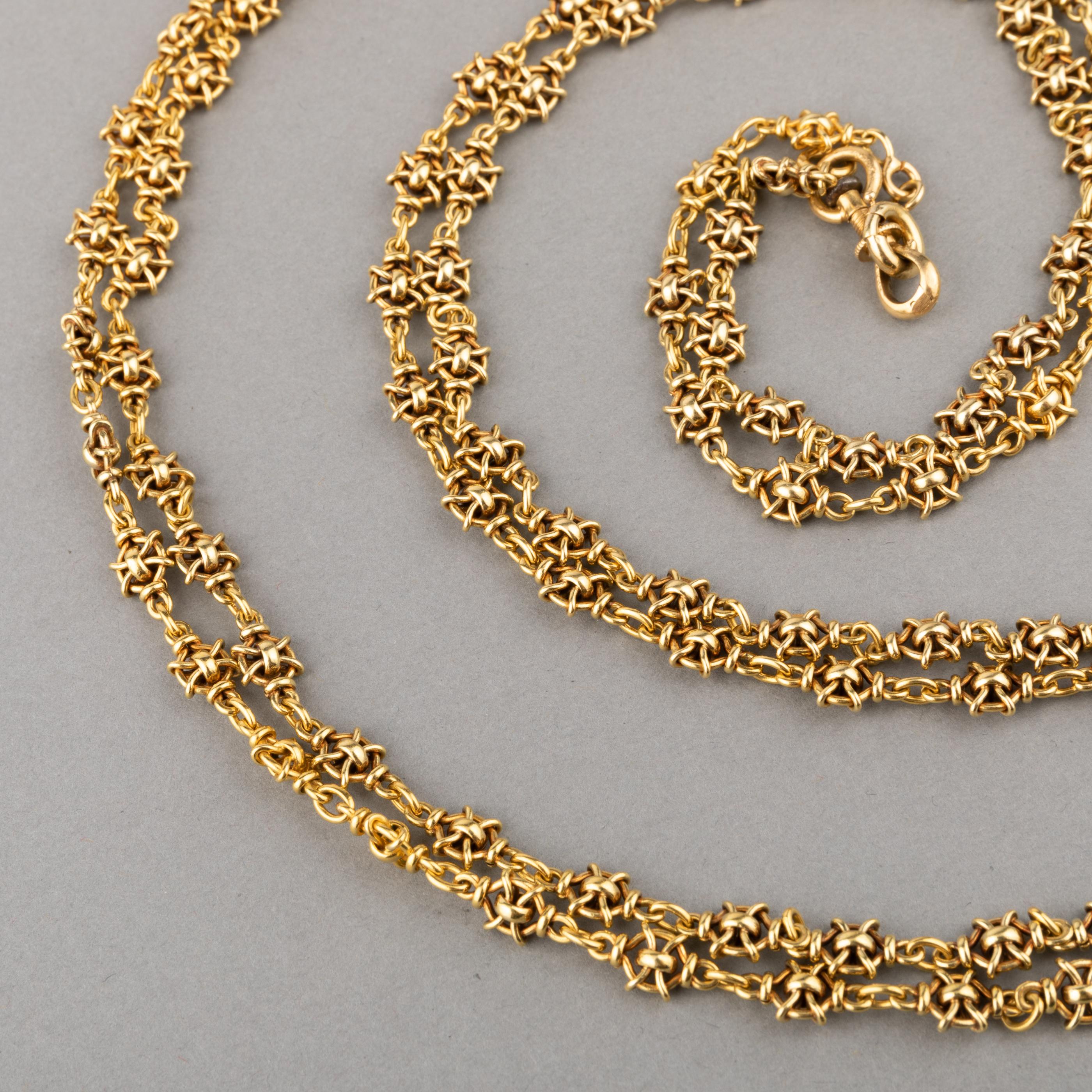 Antike französische Goldkette Halskette Damen im Angebot