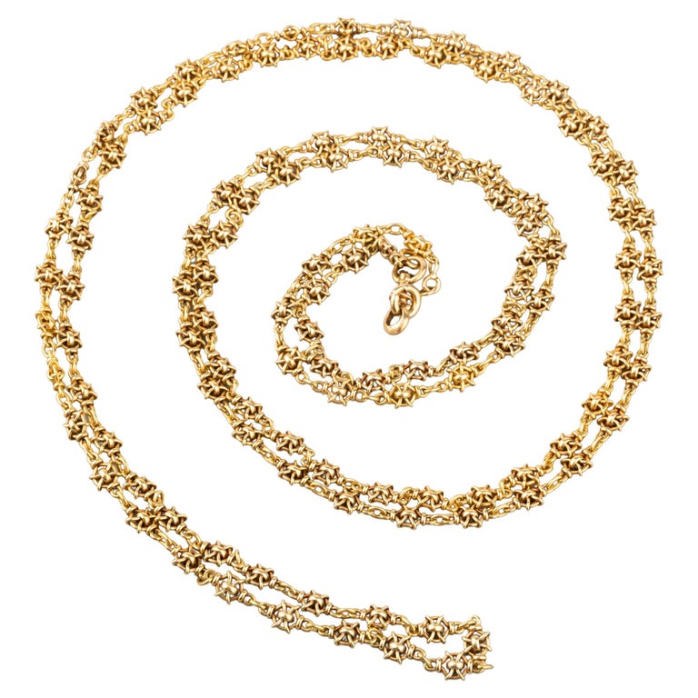 French Antique Gold Chain Necklace For Sale at 1stDibs