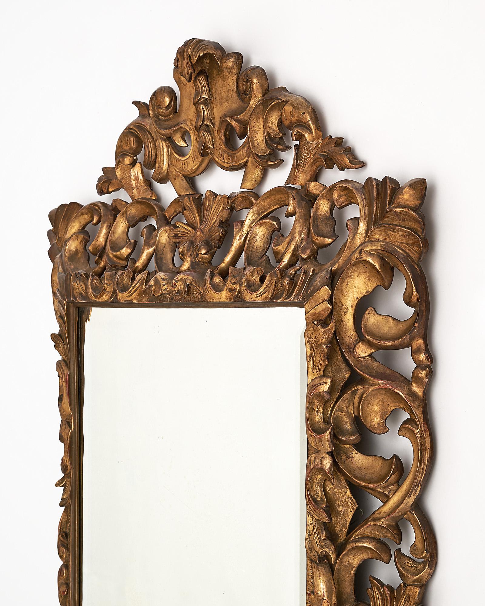 Late 19th Century French Antique Gold Leafed Mirror