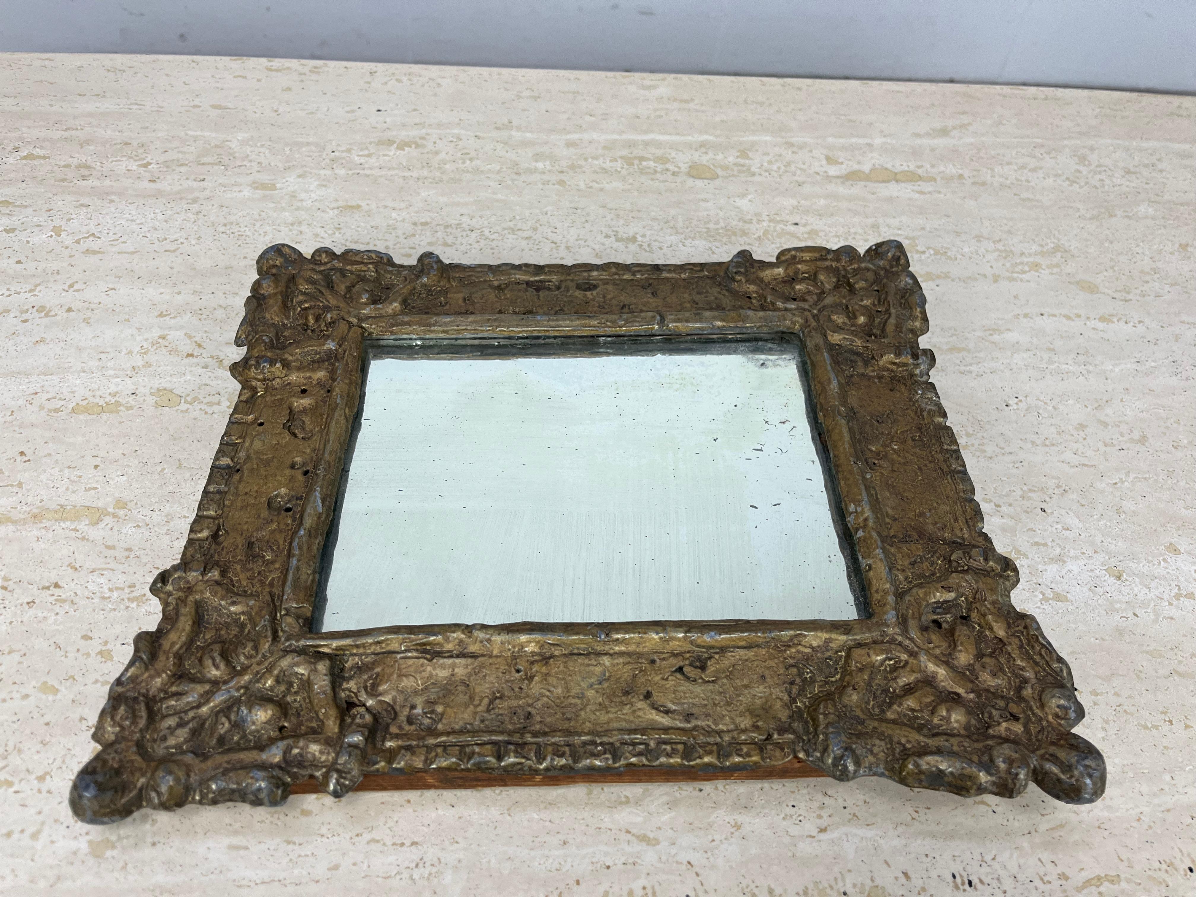 XIXe siècle Antique Mirror en plomb doré français 19ème siècle en vente