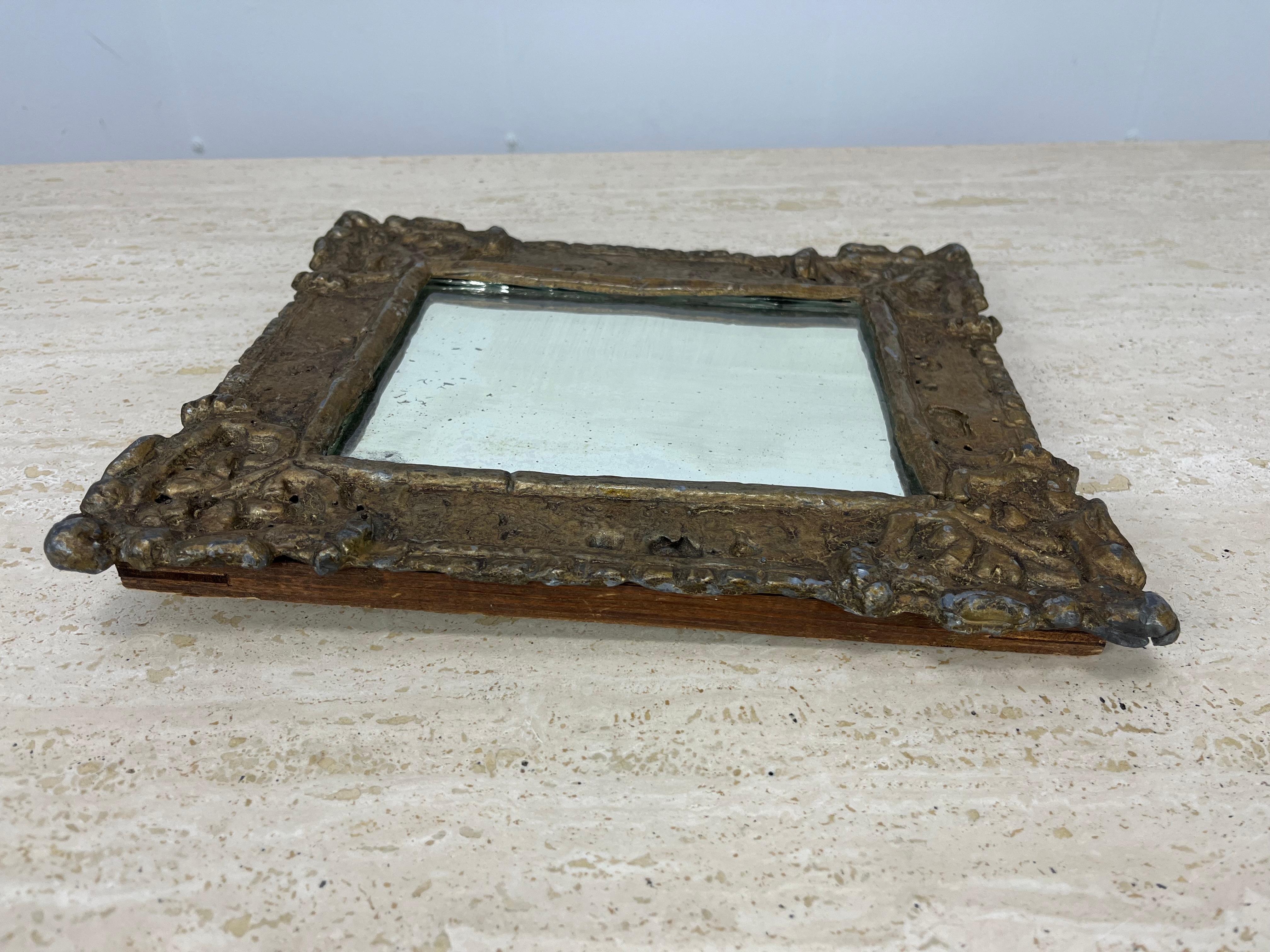 Antique Mirror en plomb doré français 19ème siècle en vente 2