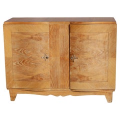 French Antique Golden Walnut Marquetry Buffet - Sideboard Art Deco Style 30s