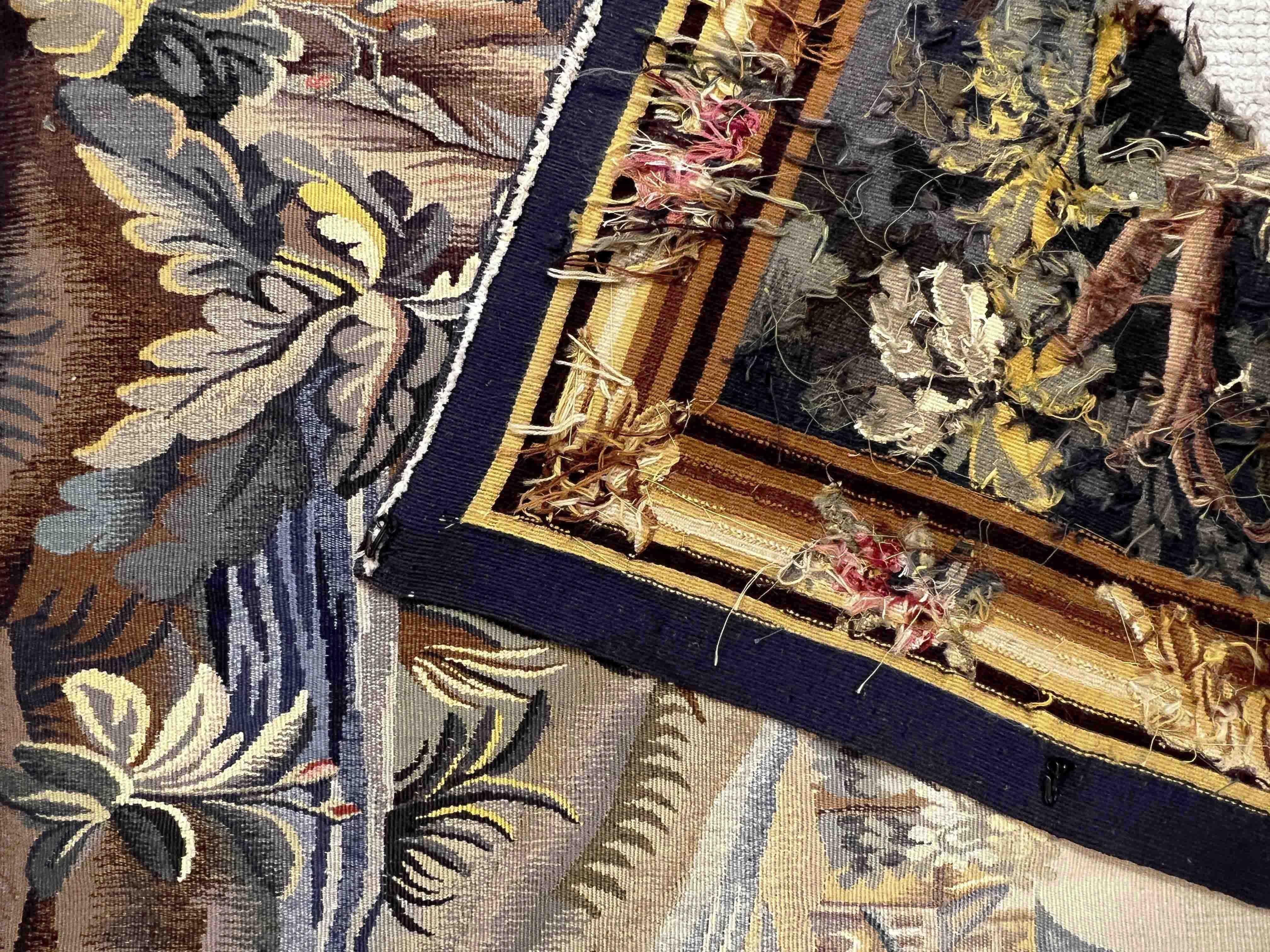 Antique French, Arazzo verde del XIX secolo della manifattura Aubusson - N° 1025 in vendita 3