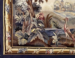 Französische Antiquität, Grüner Wandteppich 19. Jahrhundert von Aubusson Manufaktur - N° 1025