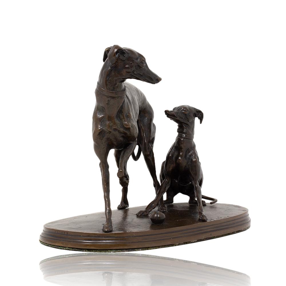 French Antique Greyhound Bronze Pierre-Jules Mene 4