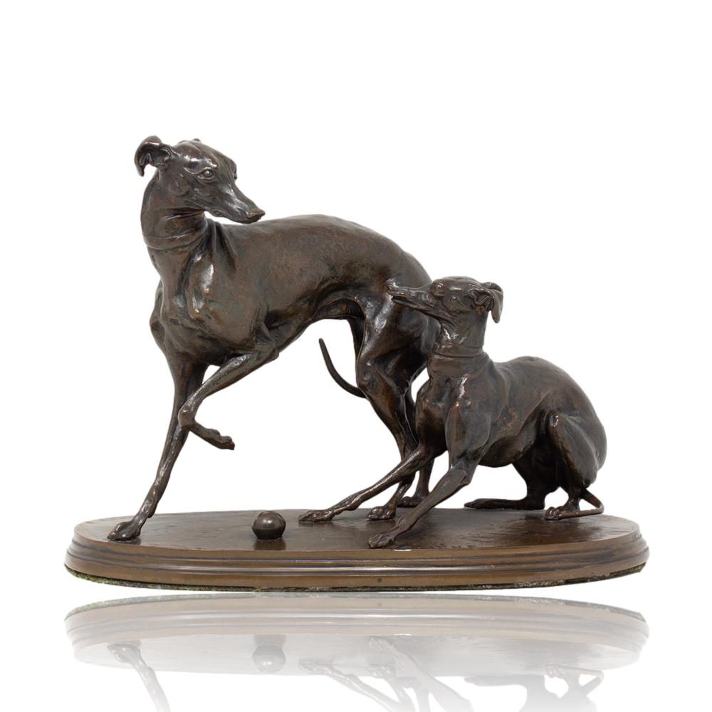 Napoleon III French Antique Greyhound Bronze Pierre-Jules Mene