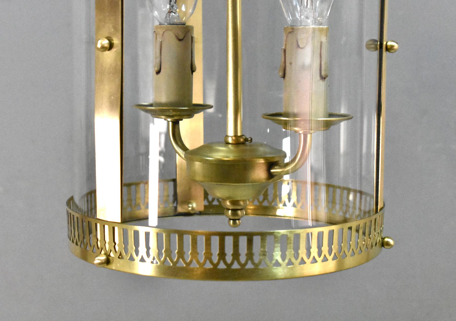 20th Century French Antique Hall Lantern in Brass For Sale
