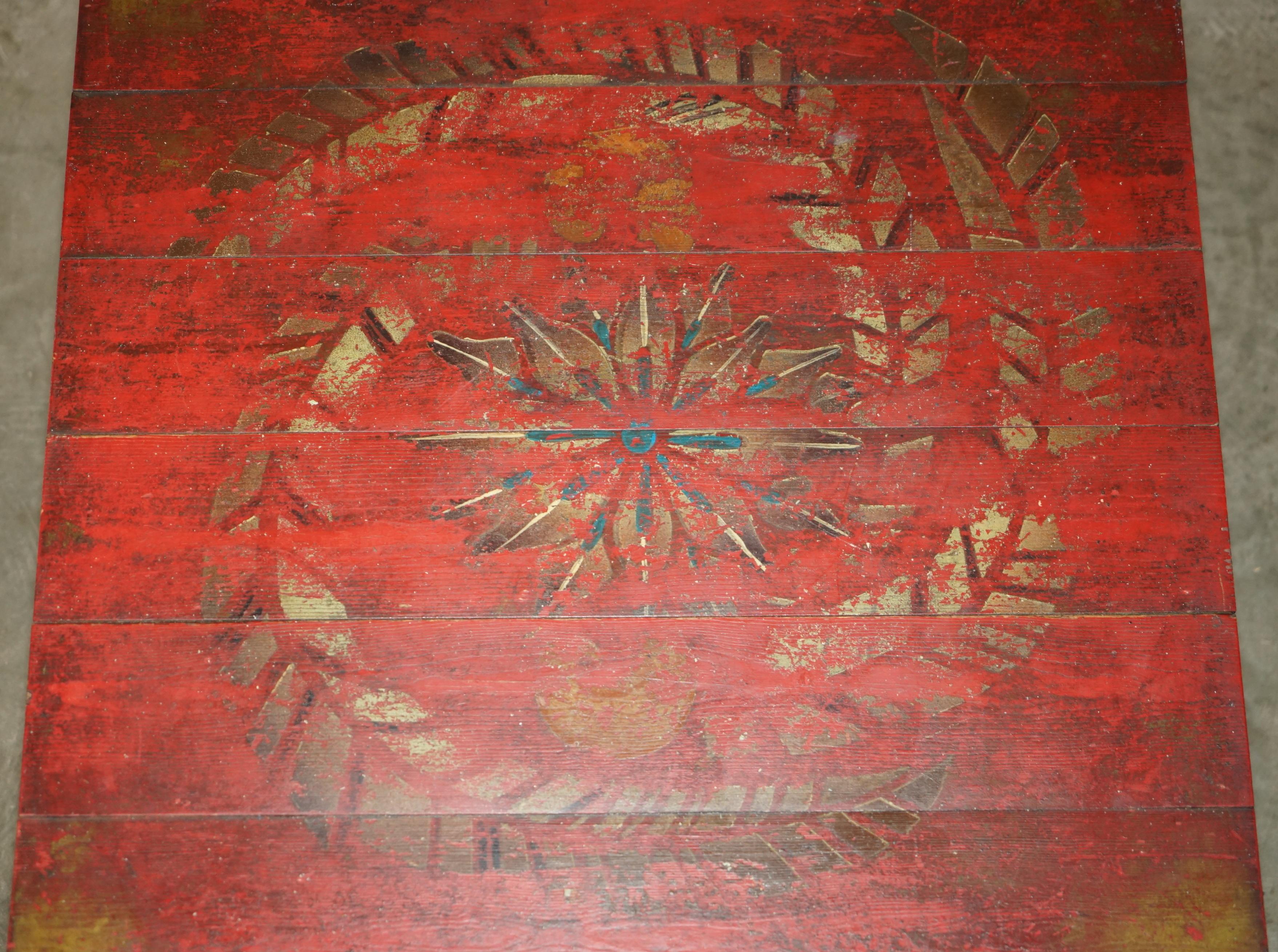 Peint à la main Table FRANÇAIS ANTIQUE PINE VENDANGE WINE TASTING TABLE LOVELY! en vente