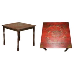 FRENCH ANTIQUE HAND PAiNTED PARIS PINE VENdanGE WINE TASTING TABLE LOVELY!