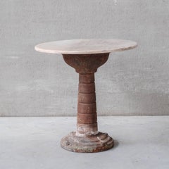 Französischer antiker Gartentisch aus Eisen und Marmor