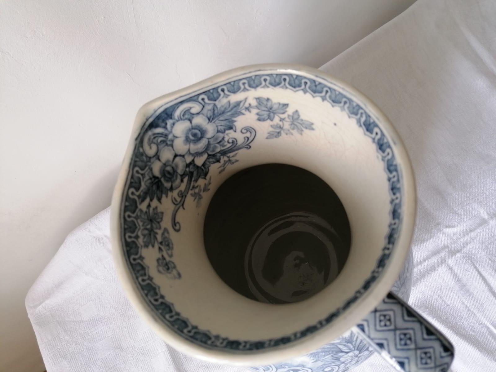 Pichet ancien français de Sarreguemines Neptune, 19ème siècle en vente 2