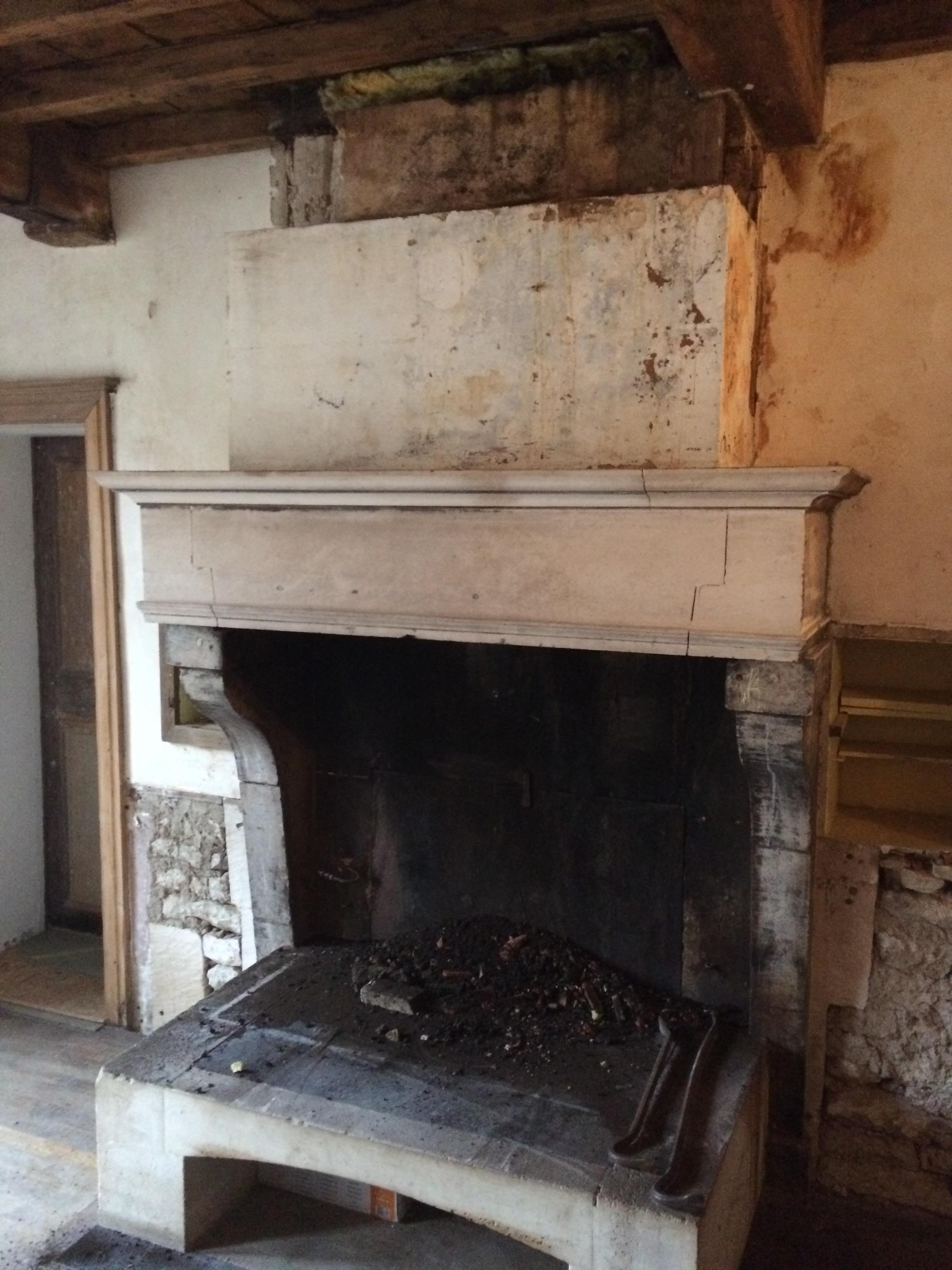 French Antique Limestone Fireplace Louis XIII Style 18th Century from France For Sale 7