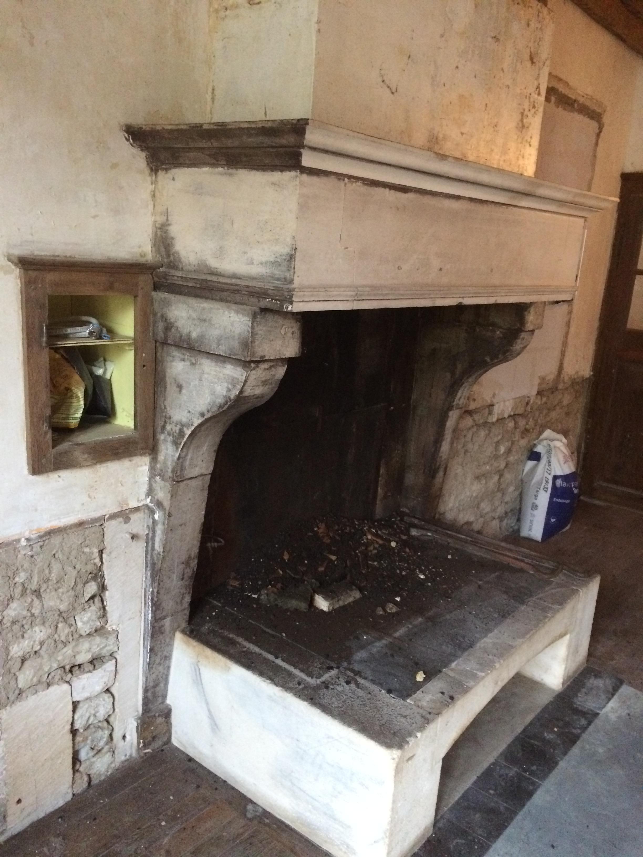 French Antique Limestone Fireplace Louis XIII Style 18th Century from France For Sale 3