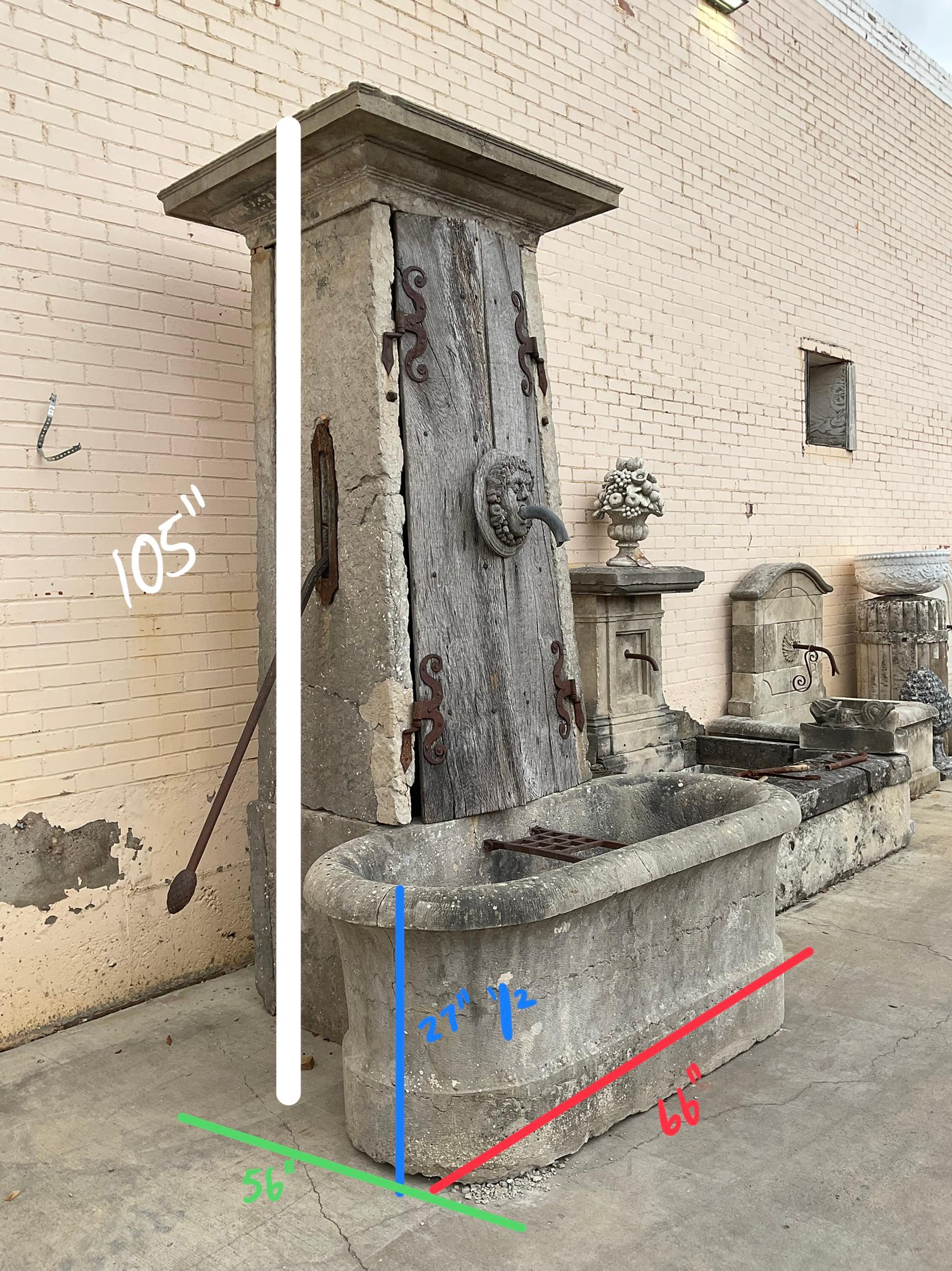 French Antique Limestone Fountain For Sale 1