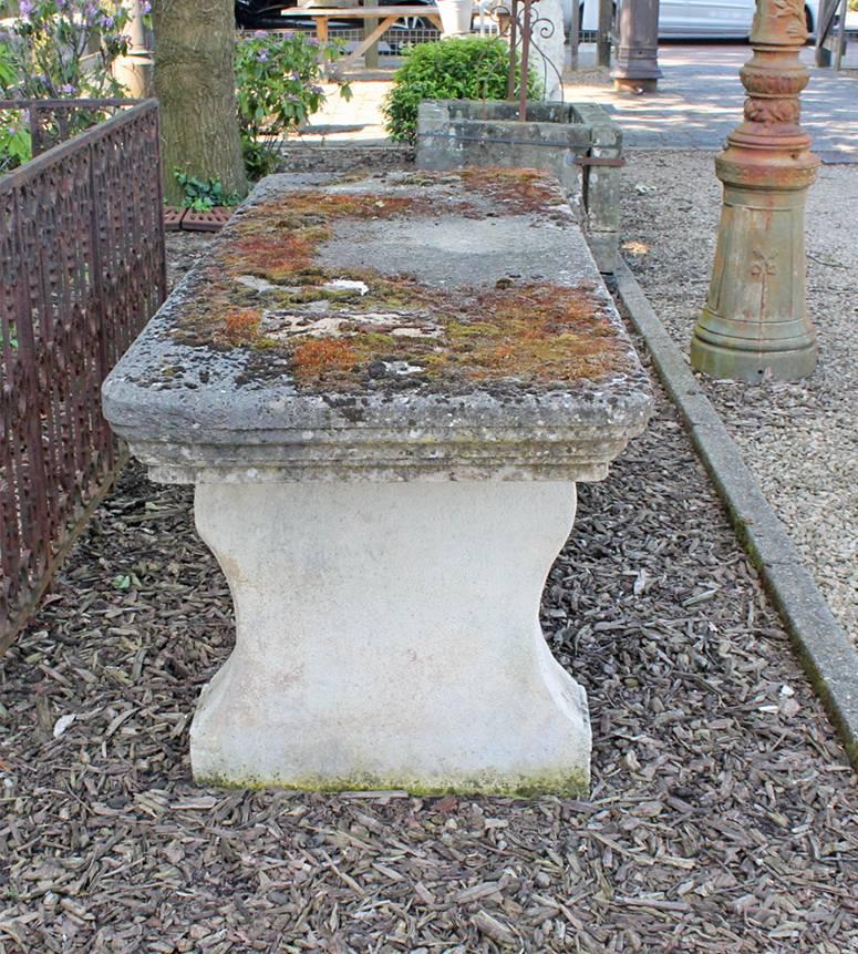 French Antique Limestone Garden Table, 18th Century In Fair Condition In Udenhout, NL