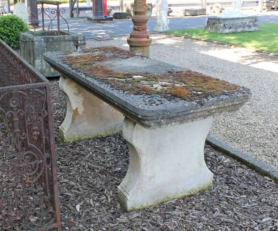 French Antique Limestone Garden Table, 18th Century 1