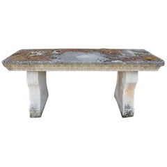 French Antique Limestone Garden Table, 18th Century