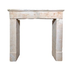 French Antique Limestone Mantel