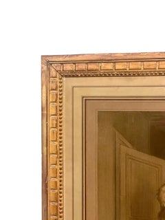 French Antique Lithograph in Gilt Frame 'La Douce Résistance'