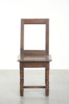 French antique Lorraine chair from the 18th century made of oak