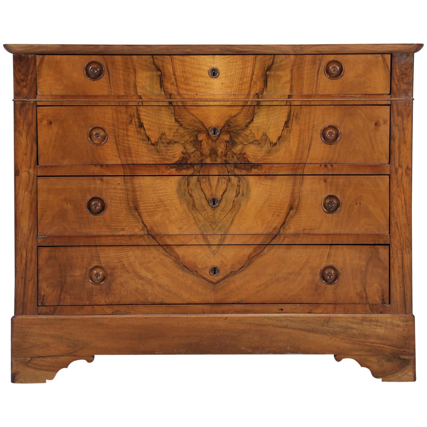 French Antique Louis Philippe Walnut Commode