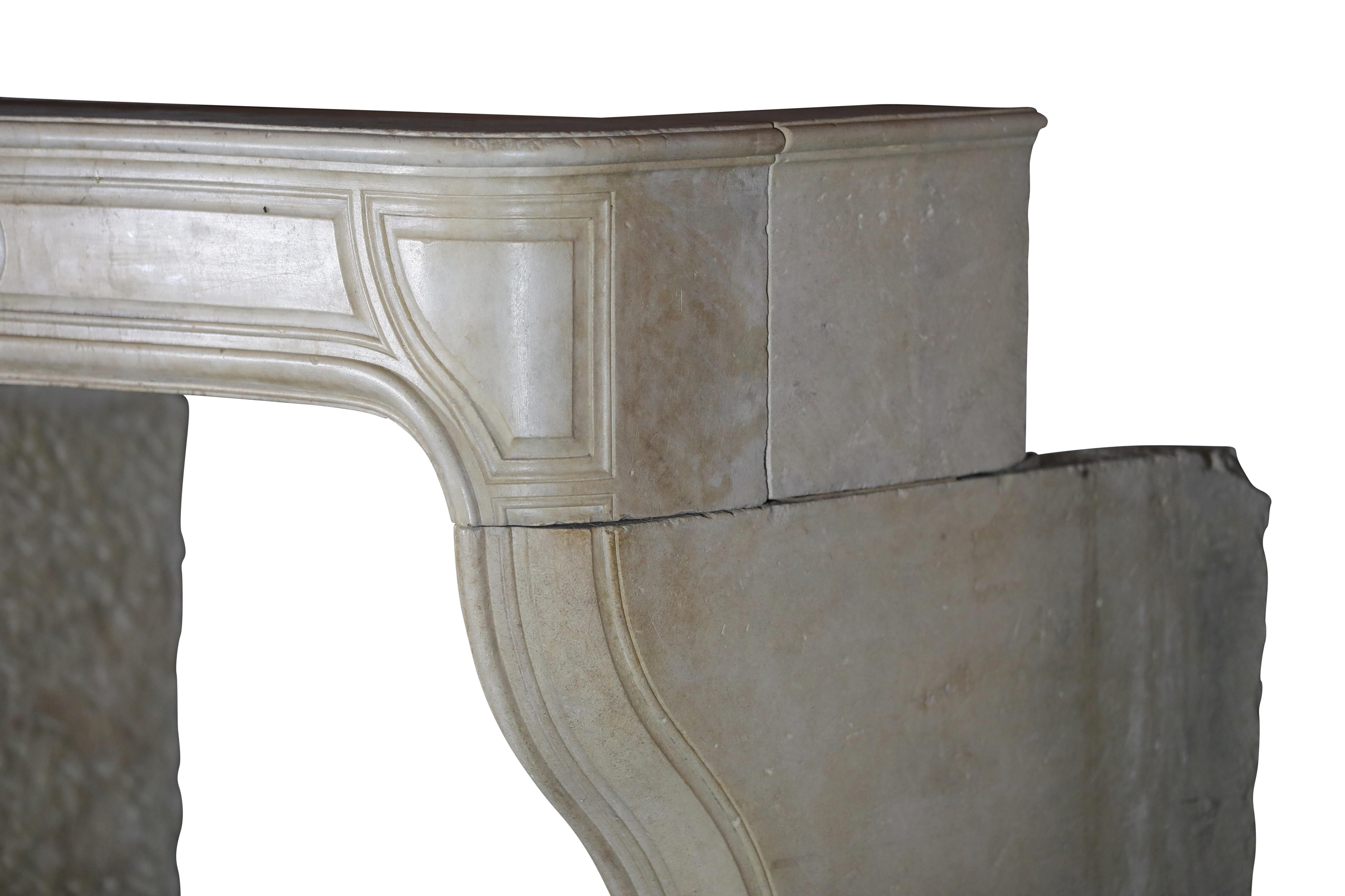 French Antique Louis XIV Limestone Fireplace Surround For Sale 5