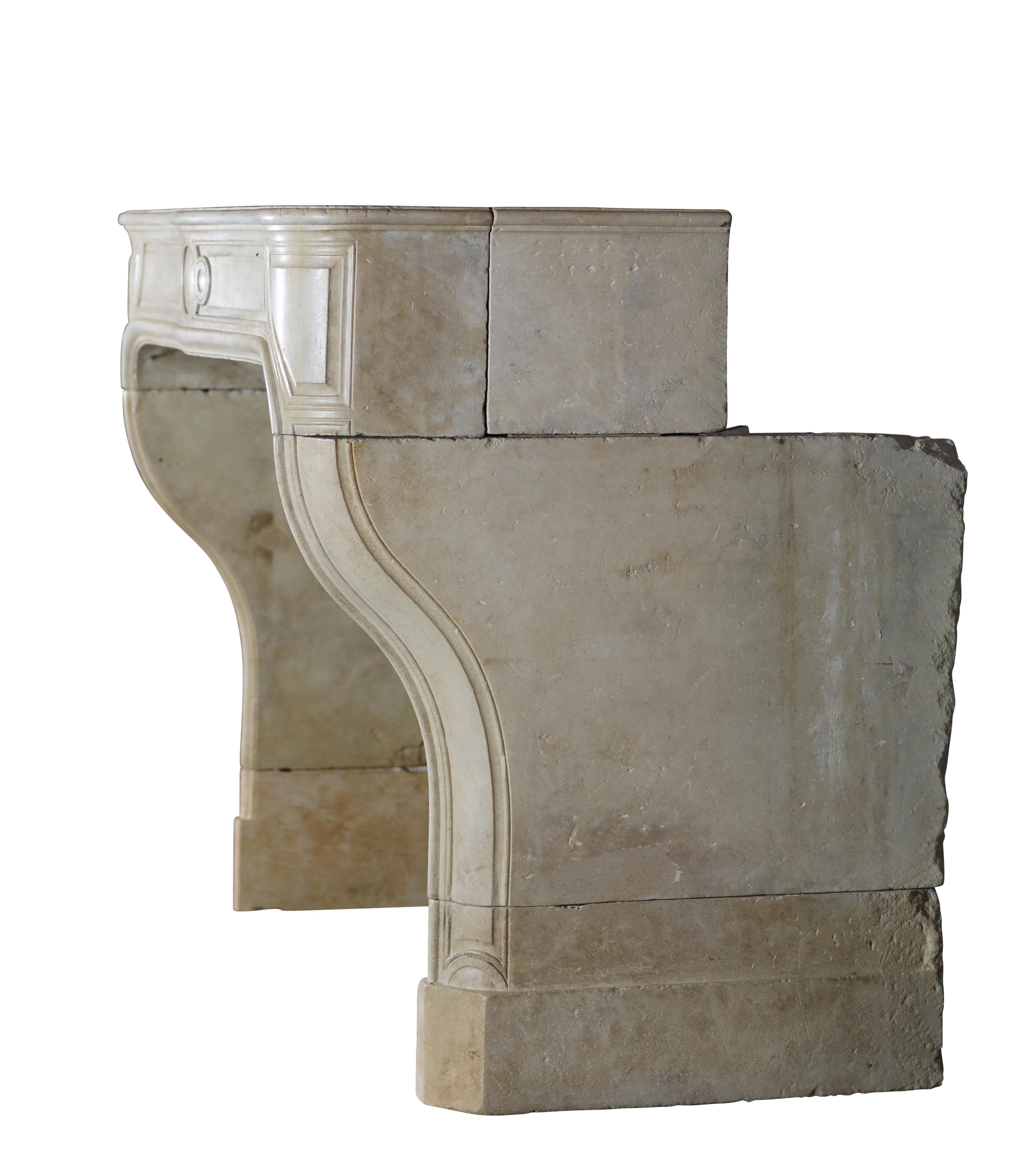 French Antique Louis XIV Limestone Fireplace Surround For Sale 6
