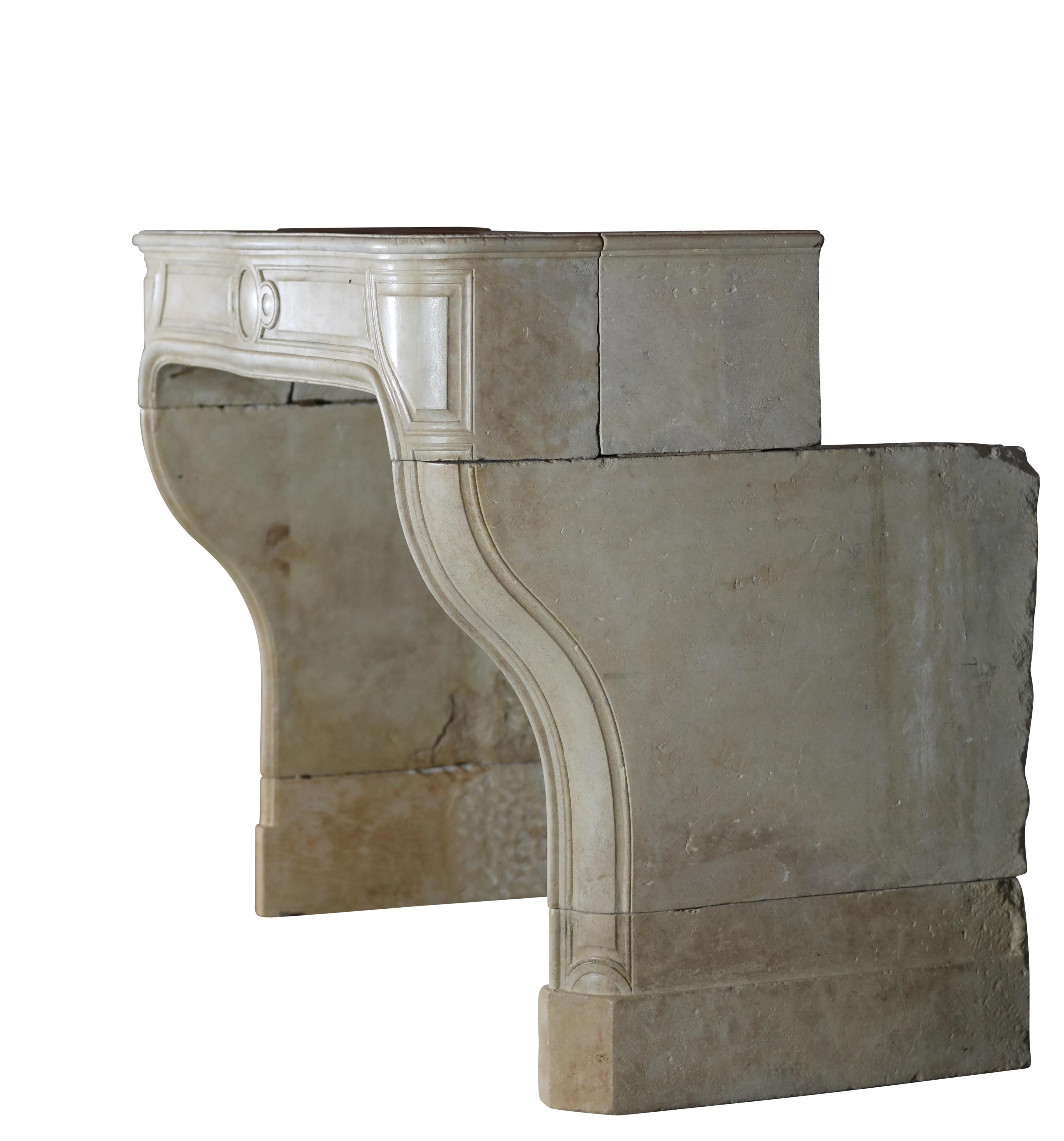 French Antique Louis XIV Limestone Fireplace Surround For Sale 7