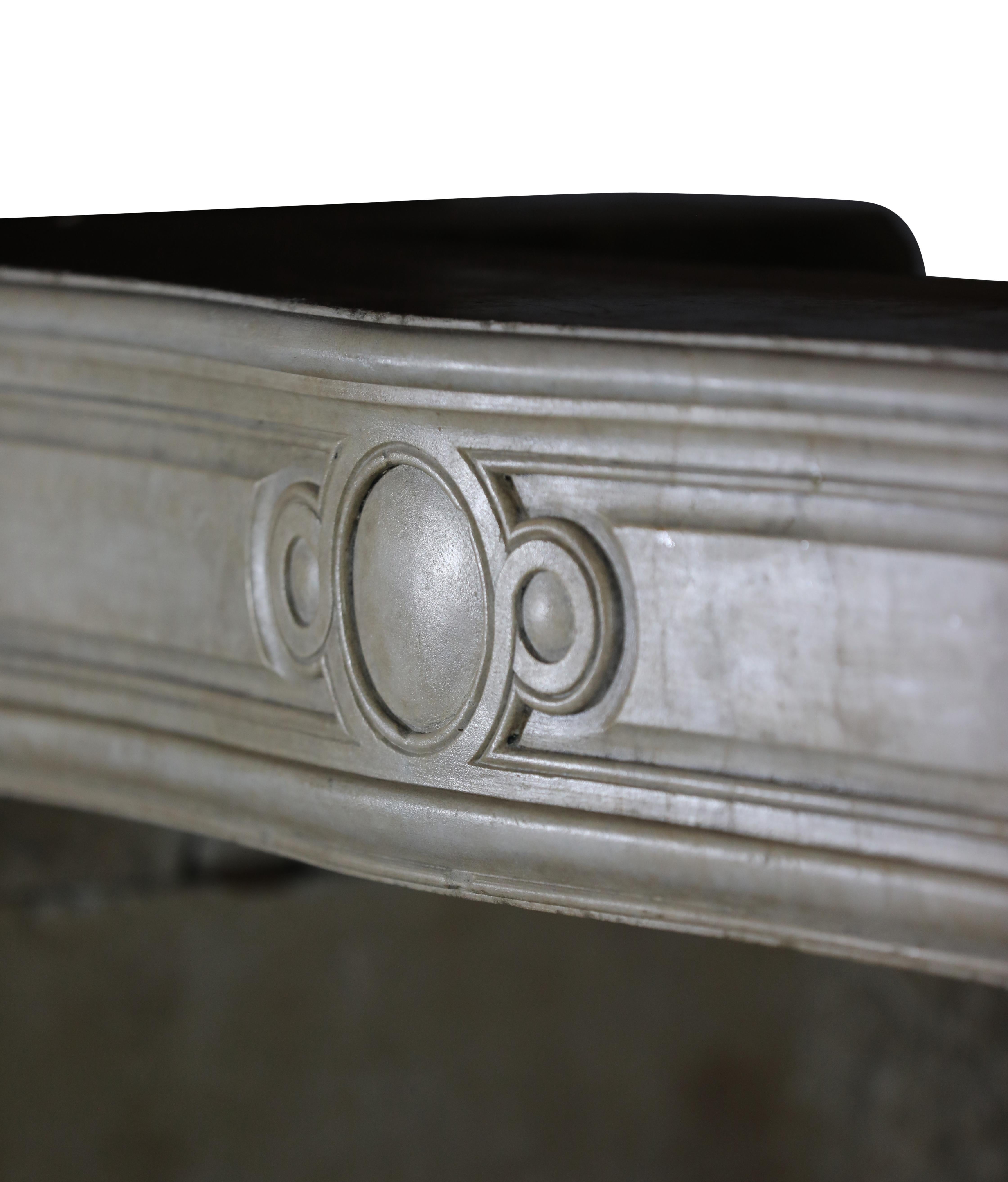 French Antique Louis XIV Limestone Fireplace Surround For Sale 8